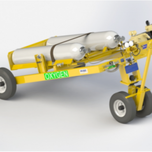 O2 Back Up Cart 2-Bottle Oxygen Service Cart | Aerospace GSE